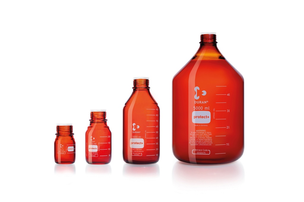 DURAN® Laborglasflasche, protect+, braun