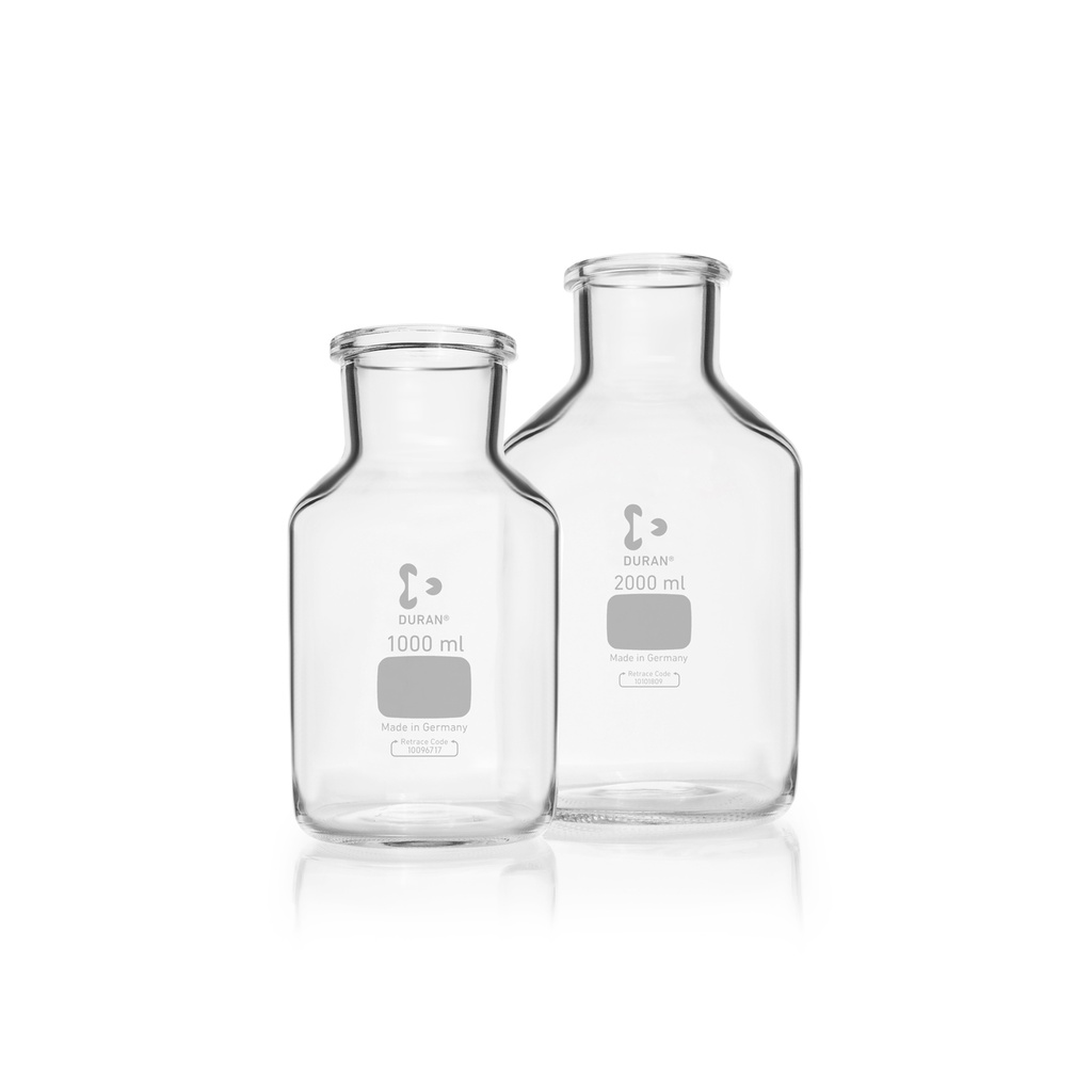 DURAN | Weithals-Standflasche, ungeschliffen, klar