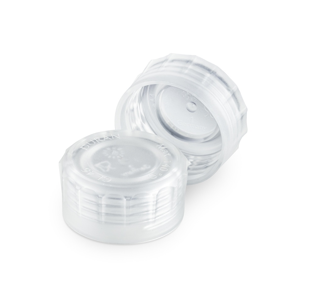 DURAN® YOUTILITY® Schraubverschluss GL 45, Ergonomisch, Polymethylpenten (PMP), transparent
