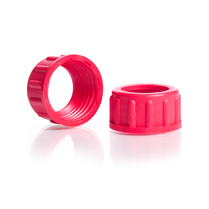 Schraubkappen für Sicherheitsschliff (RODAVISS), mit Bohrung