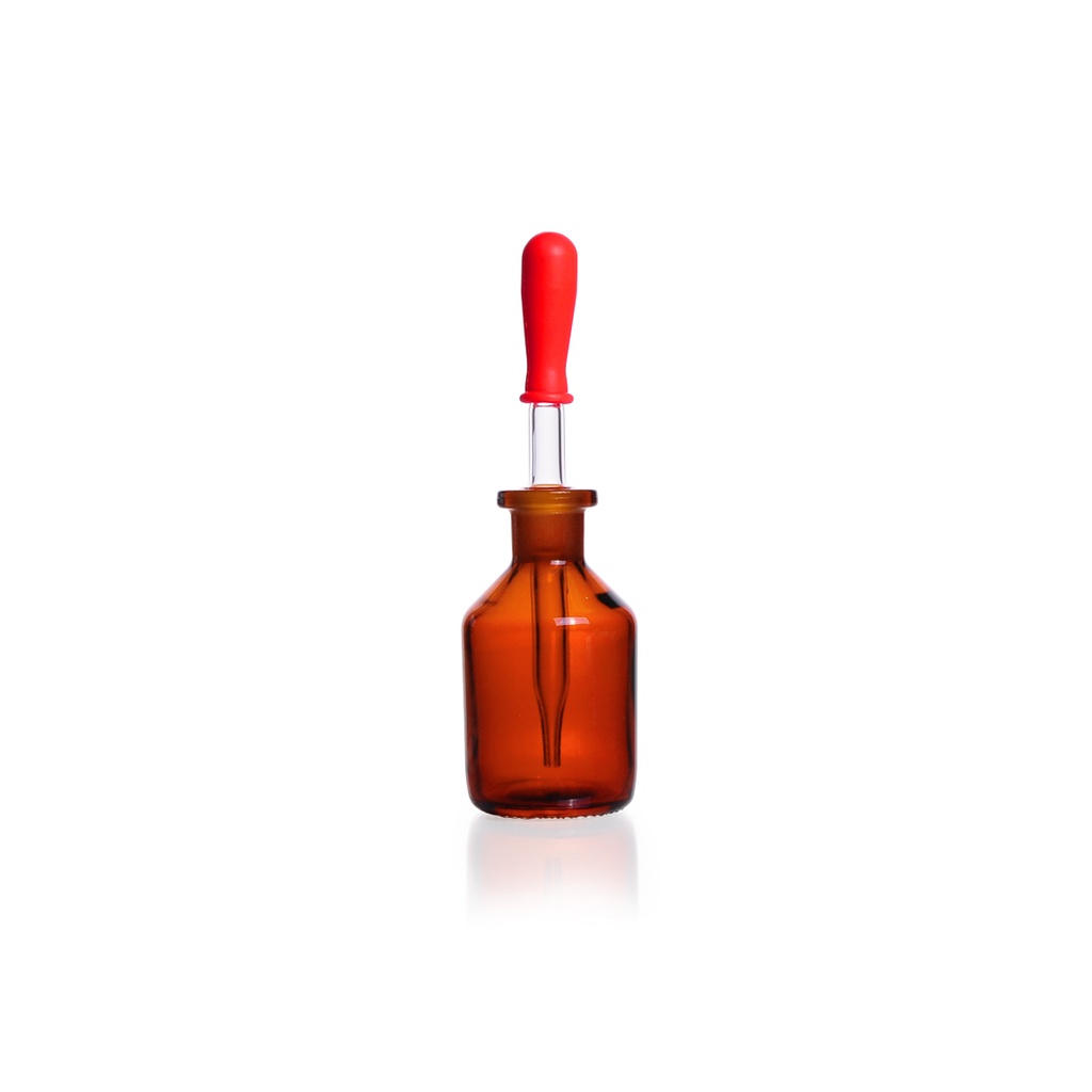 Tropfflasche aus Kalk-Soda-Glas, braun