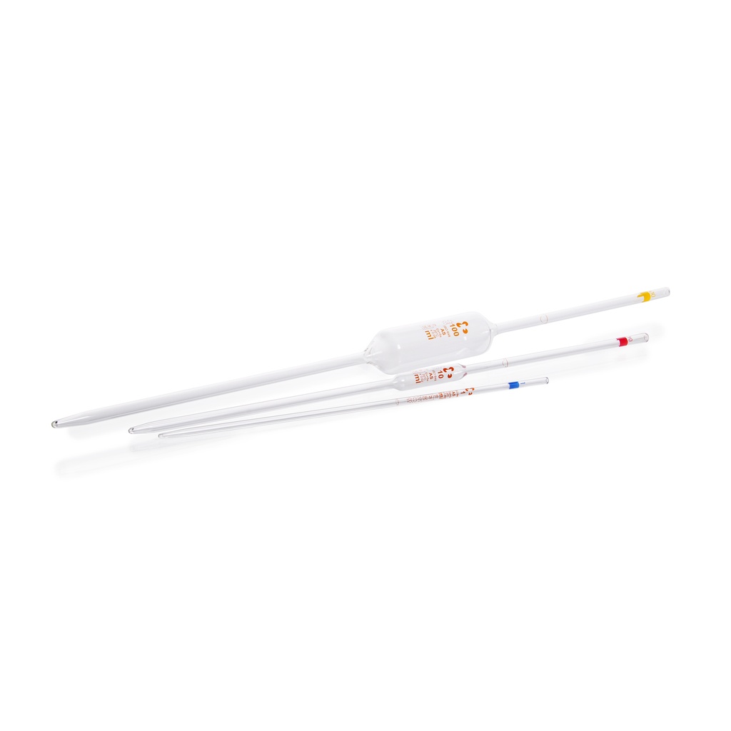 DWK | Vollpipette aus Kalk-Soda-Glas, Klasse AS, braun markierung