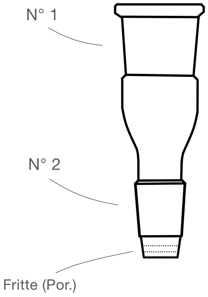 LabGlas | Adapter mit Fritte im Auslaufrohr