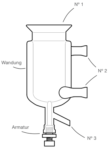 LabGlas | Glas-Reaktorgefäss [Planschliffkolben / Laborglasreaktor]