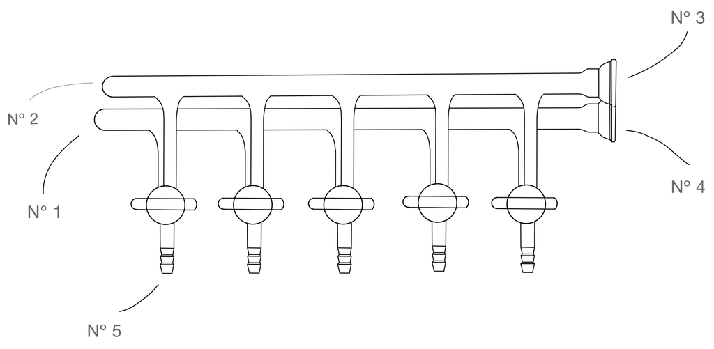 LG Verteilrechen für Gas, mit zwei Rohren [Stickstoff-Verteilrechen]