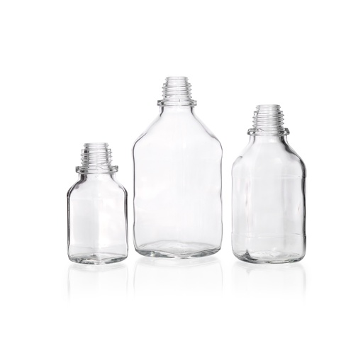 Schraubflasche Vierkant aus Kalk-Soda-Glas