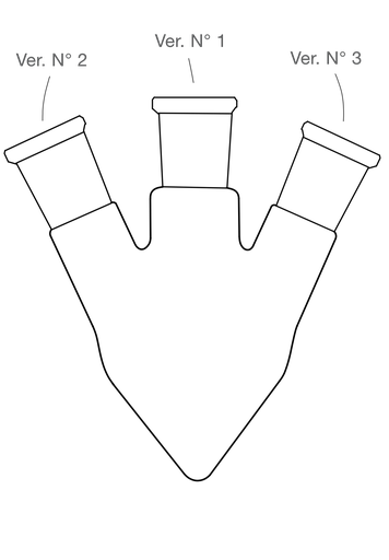 [LG26-01246] LabGlas | Spitzkolben mit seitlichen Verbindungen