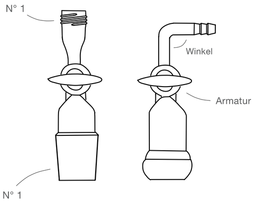 LabGlas | Adapter mit Armatur [Verbindungsstücke]