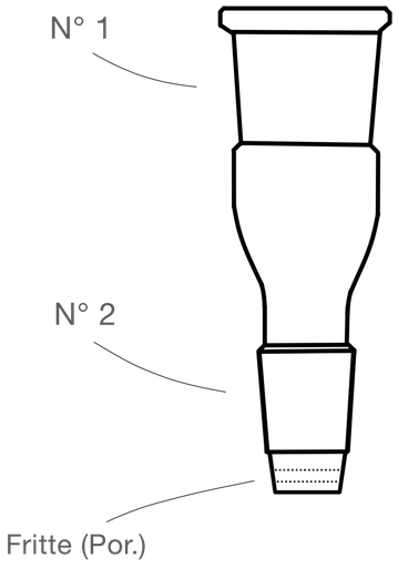LabGlas | Adapter mit Fritte im Auslaufrohr