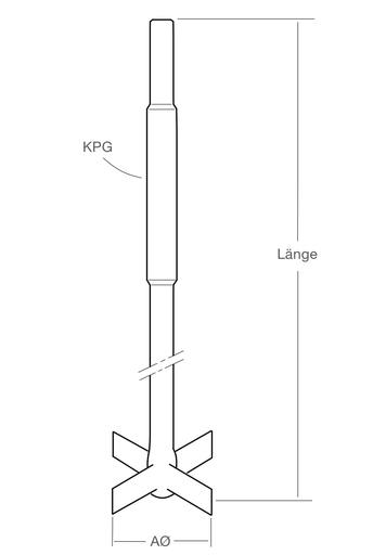 LabGlas | Flügelrührer aus Glas [Rührorgan / Rührwelle / KPG-Welle] 