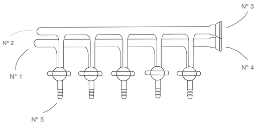 LG Verteilrechen für Gas, mit zwei Rohren [Stickstoff-Verteilrechen]